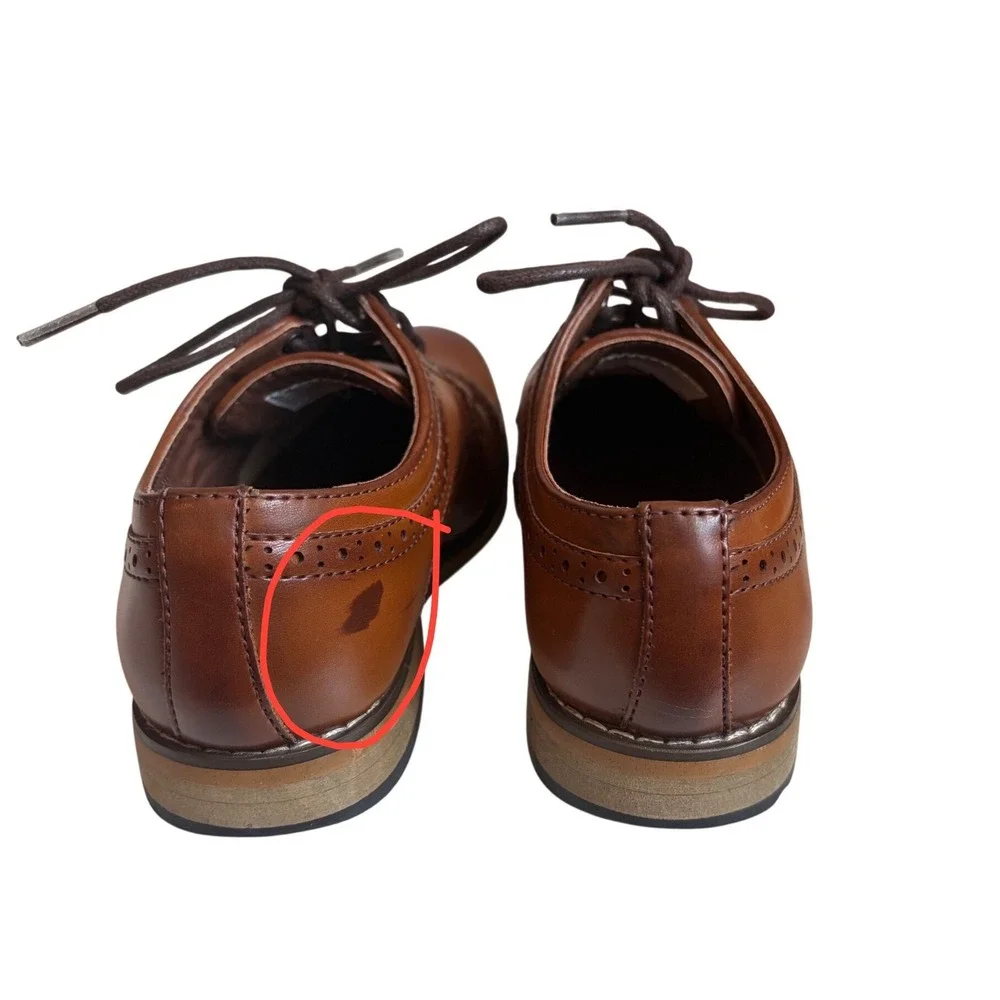 Stacy Adams Kids Cognac Brown Cap Toe Brogue Oxford Dress Shoes 11M 43418-221